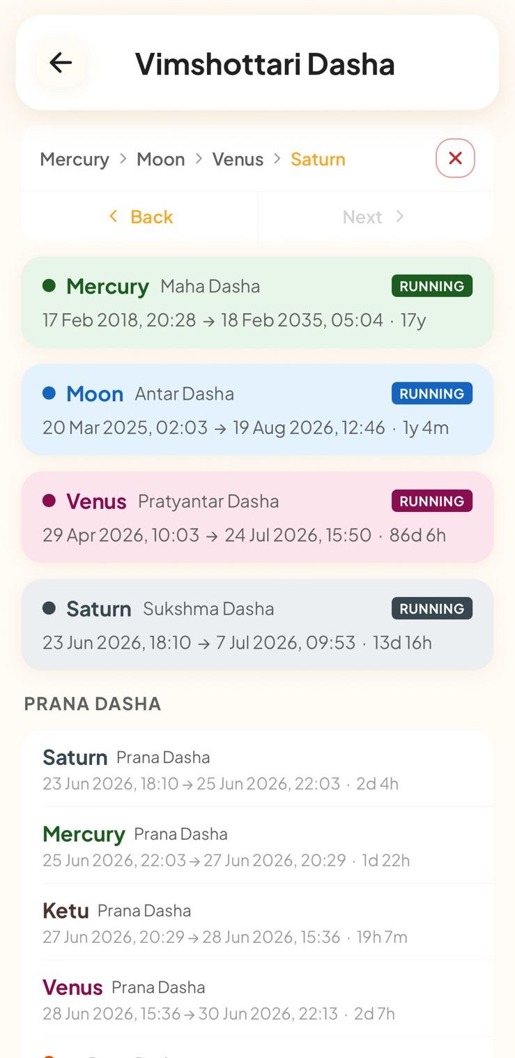 Dasha periods screen